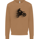 Abstract Motocross Rider Dirt Bike Mens Sweatshirt Jumper Caramel Latte