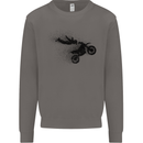 Abstract Motocross Rider Dirt Bike Mens Sweatshirt Jumper Charcoal