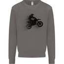 Abstract Motocross Rider Dirt Bike Mens Sweatshirt Jumper Charcoal
