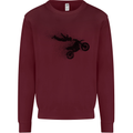 Abstract Motocross Rider Dirt Bike Mens Sweatshirt Jumper Maroon