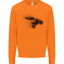 Abstract Motocross Rider Dirt Bike Mens Sweatshirt Jumper Orange