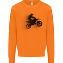 Abstract Motocross Rider Dirt Bike Mens Sweatshirt Jumper Orange