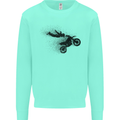 Abstract Motocross Rider Dirt Bike Mens Sweatshirt Jumper Peppermint