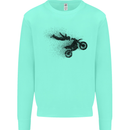 Abstract Motocross Rider Dirt Bike Mens Sweatshirt Jumper Peppermint