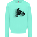 Abstract Motocross Rider Dirt Bike Mens Sweatshirt Jumper Peppermint