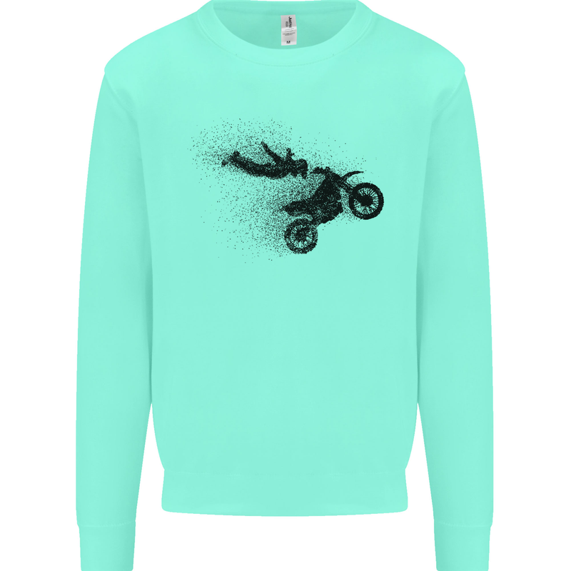 Abstract Motocross Rider Dirt Bike Mens Sweatshirt Jumper Peppermint