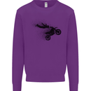 Abstract Motocross Rider Dirt Bike Mens Sweatshirt Jumper Purple