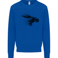 Abstract Motocross Rider Dirt Bike Mens Sweatshirt Jumper Royal Blue