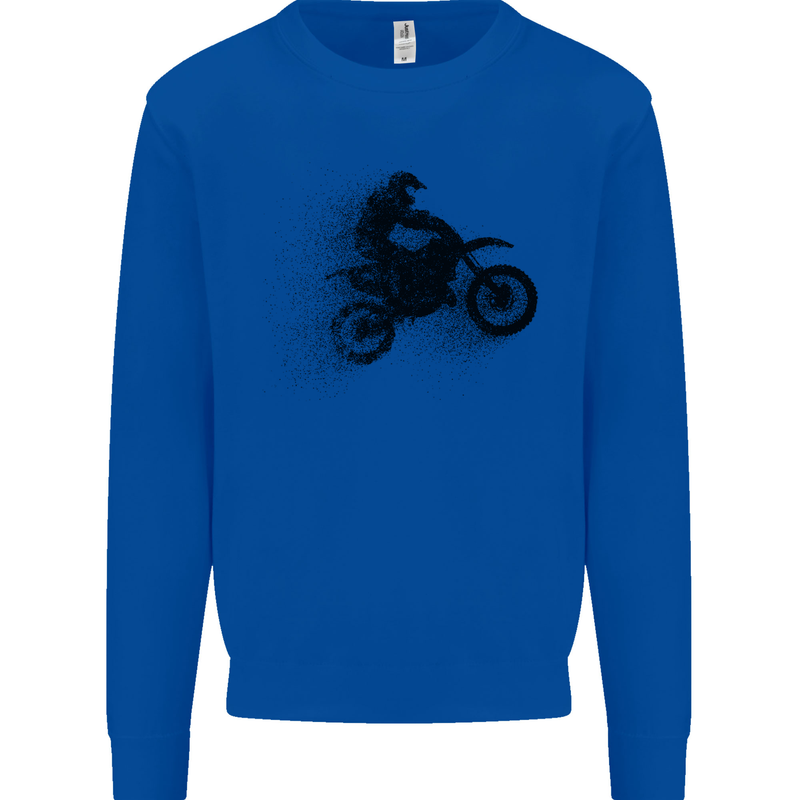 Abstract Motocross Rider Dirt Bike Mens Sweatshirt Jumper Royal Blue