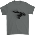 Abstract Motocross Rider Dirt Bike Mens T-Shirt Cotton Gildan Charcoal
