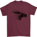 Abstract Motocross Rider Dirt Bike Mens T-Shirt Cotton Gildan Maroon