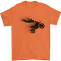 Abstract Motocross Rider Dirt Bike Mens T-Shirt Cotton Gildan Orange