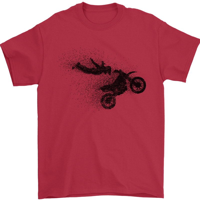 Abstract Motocross Rider Dirt Bike Mens T-Shirt Cotton Gildan Red