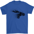 Abstract Motocross Rider Dirt Bike Mens T-Shirt Cotton Gildan Royal Blue