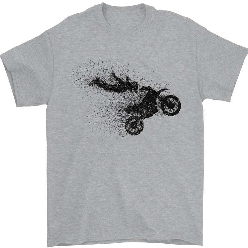 Abstract Motocross Rider Dirt Bike Mens T-Shirt Cotton Gildan Sports Grey