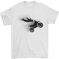 Abstract Motocross Rider Dirt Bike Mens T-Shirt Cotton Gildan White