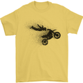 Abstract Motocross Rider Dirt Bike Mens T-Shirt Cotton Gildan Yellow