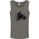 Abstract Motocross Rider Dirt Bike Mens Vest Tank Top Charcoal