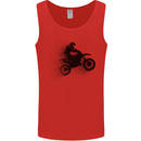 Abstract Motocross Rider Dirt Bike Mens Vest Tank Top Red
