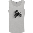 Abstract Motocross Rider Dirt Bike Mens Vest Tank Top Sports Grey
