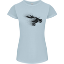Abstract Motocross Rider Dirt Bike Womens Petite Cut T-Shirt Light Blue