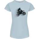 Abstract Motocross Rider Dirt Bike Womens Petite Cut T-Shirt Light Blue