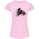 Abstract Motocross Rider Dirt Bike Womens Petite Cut T-Shirt Light Pink
