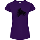Abstract Motocross Rider Dirt Bike Womens Petite Cut T-Shirt Purple