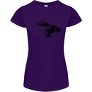 Abstract Motocross Rider Dirt Bike Womens Petite Cut T-Shirt Purple