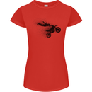 Abstract Motocross Rider Dirt Bike Womens Petite Cut T-Shirt Red