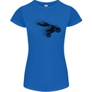 Abstract Motocross Rider Dirt Bike Womens Petite Cut T-Shirt Royal Blue