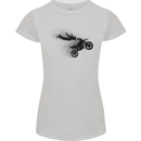 Abstract Motocross Rider Dirt Bike Womens Petite Cut T-Shirt Sports Grey