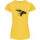 Abstract Motocross Rider Dirt Bike Womens Petite Cut T-Shirt Yellow