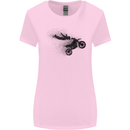 Abstract Motocross Rider Dirt Bike Womens Wider Cut T-Shirt Light Pink
