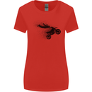Abstract Motocross Rider Dirt Bike Womens Wider Cut T-Shirt Red