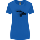 Abstract Motocross Rider Dirt Bike Womens Wider Cut T-Shirt Royal Blue