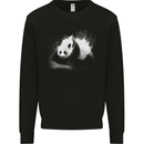 Abstract Panda Bear Ecology Kids Sweatshirt Jumper Black