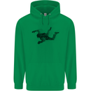 Abstract Parachutist Freefall Skydiving Childrens Kids Hoodie Irish Green