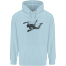 Abstract Parachutist Freefall Skydiving Childrens Kids Hoodie Light Blue