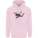 Abstract Parachutist Freefall Skydiving Childrens Kids Hoodie Light Pink