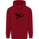 Abstract Parachutist Freefall Skydiving Childrens Kids Hoodie Red