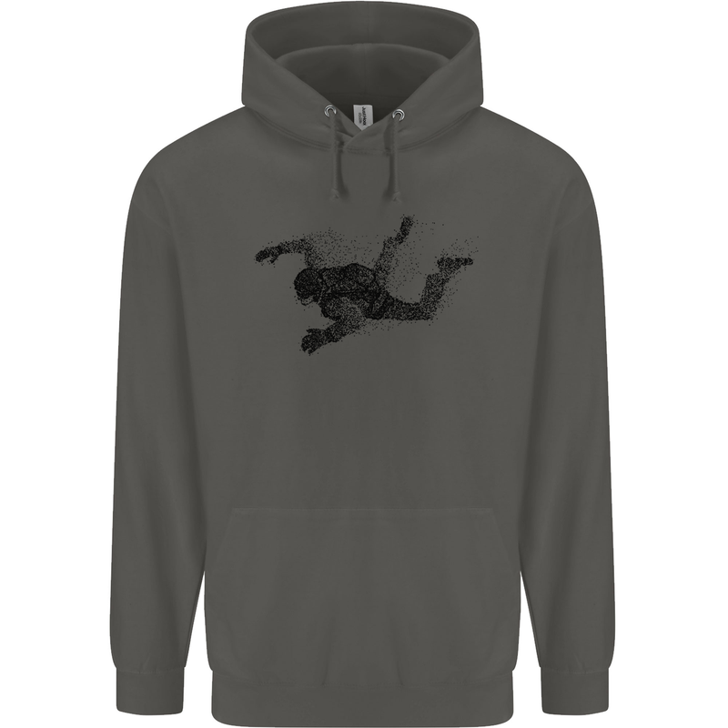 Abstract Parachutist Freefall Skydiving Childrens Kids Hoodie Storm Grey