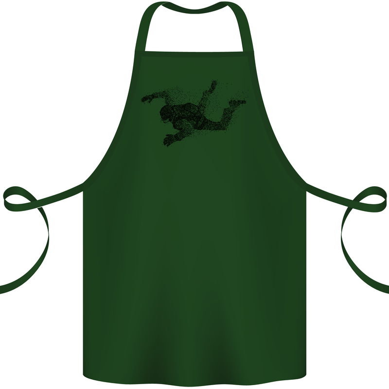 Abstract Parachutist Freefall Skydiving Cotton Apron 100% Organic Forest Green