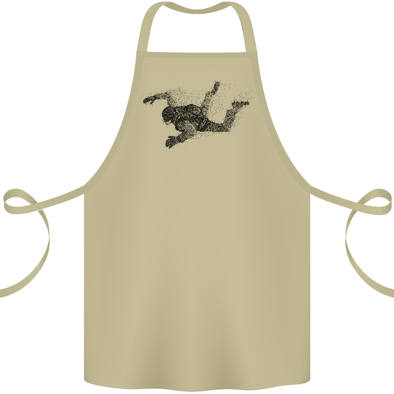 Abstract Parachutist Freefall Skydiving Cotton Apron 100% Organic Khaki