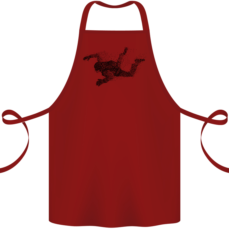 Abstract Parachutist Freefall Skydiving Cotton Apron 100% Organic Maroon