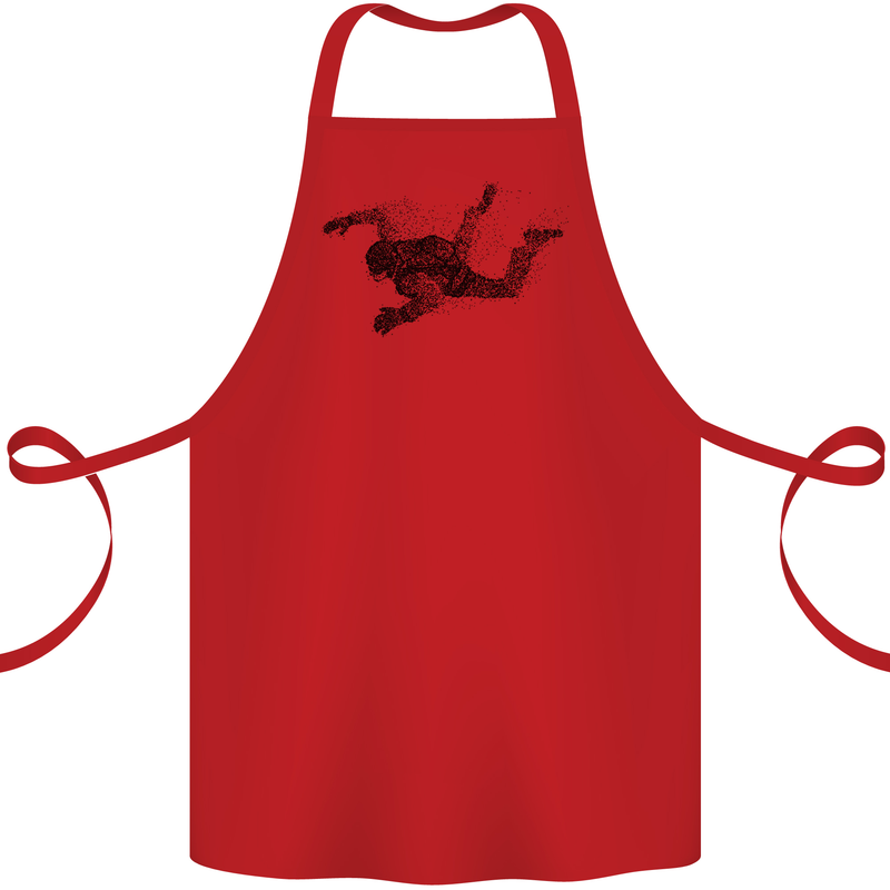 Abstract Parachutist Freefall Skydiving Cotton Apron 100% Organic Red