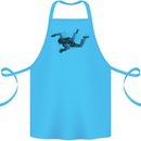 Abstract Parachutist Freefall Skydiving Cotton Apron 100% Organic Turquoise