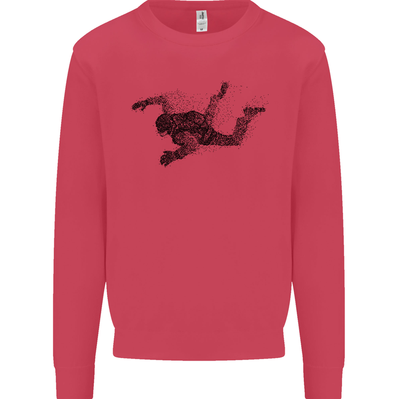Abstract Parachutist Freefall Skydiving Kids Sweatshirt Jumper Heliconia