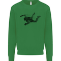 Abstract Parachutist Freefall Skydiving Kids Sweatshirt Jumper Irish Green