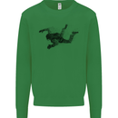 Abstract Parachutist Freefall Skydiving Kids Sweatshirt Jumper Irish Green